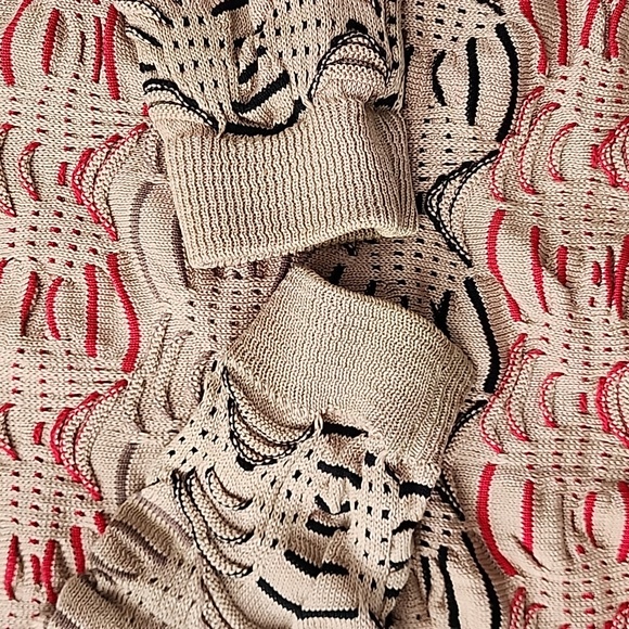 COOGI AUSTRALIA COTTON TAN PRINT EUC UNISEX SWEATER SIZE  SMALL - Picture 5 of 7